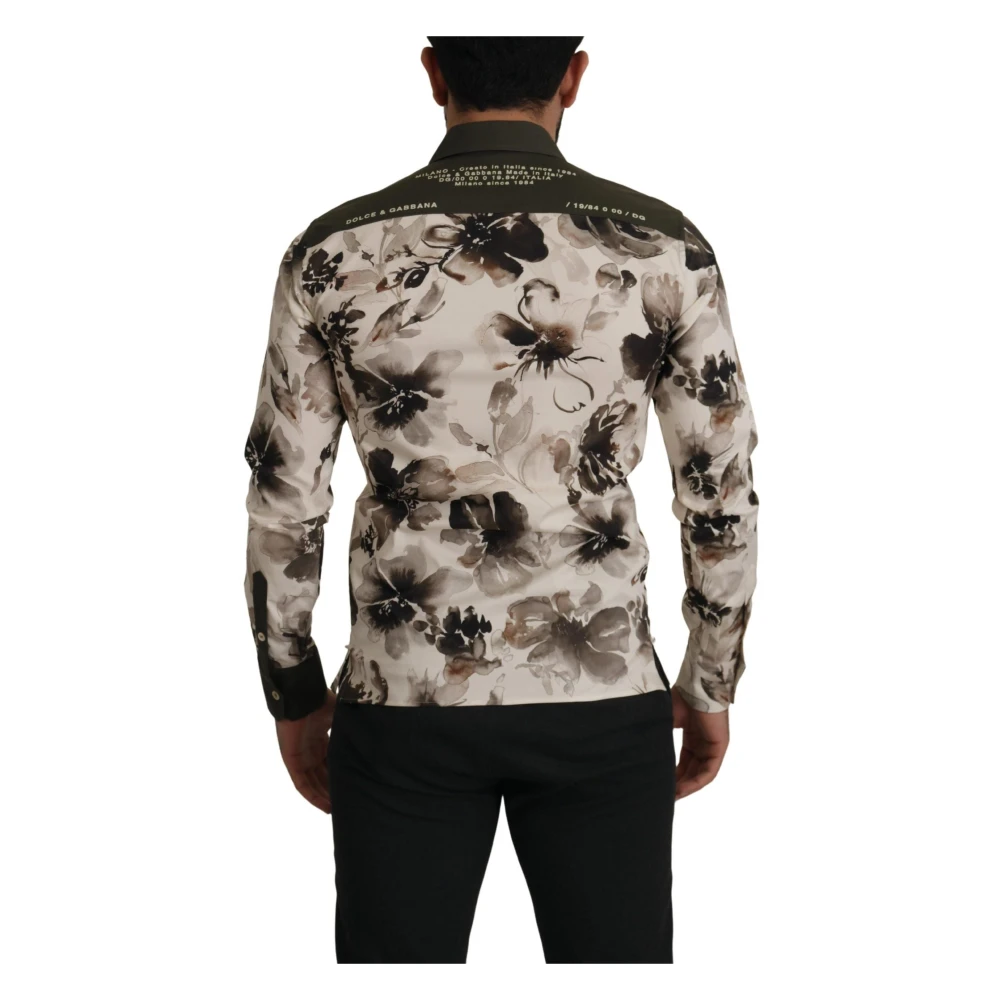 Dolce & Gabbana Groen Bloemenprint Katoenen Overhemd Multicolor Heren