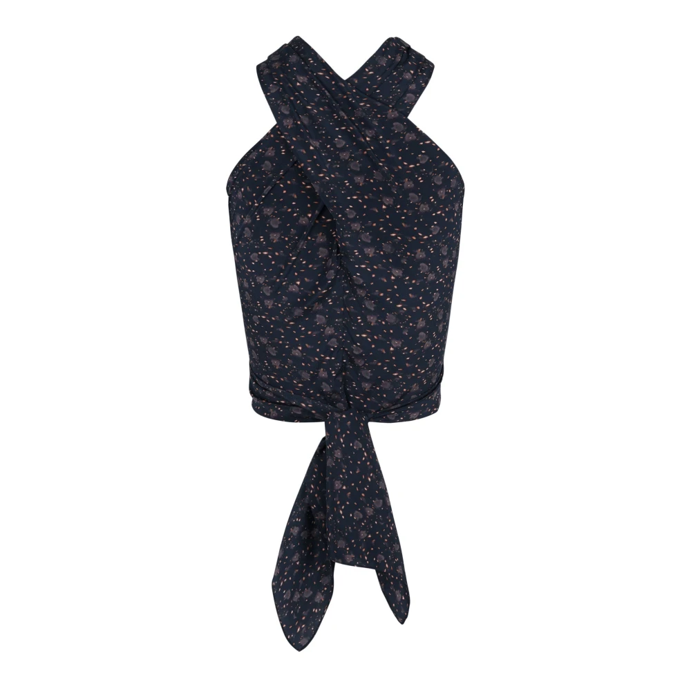 Cortana Iman top in zijde stretch hedy print Black Dames