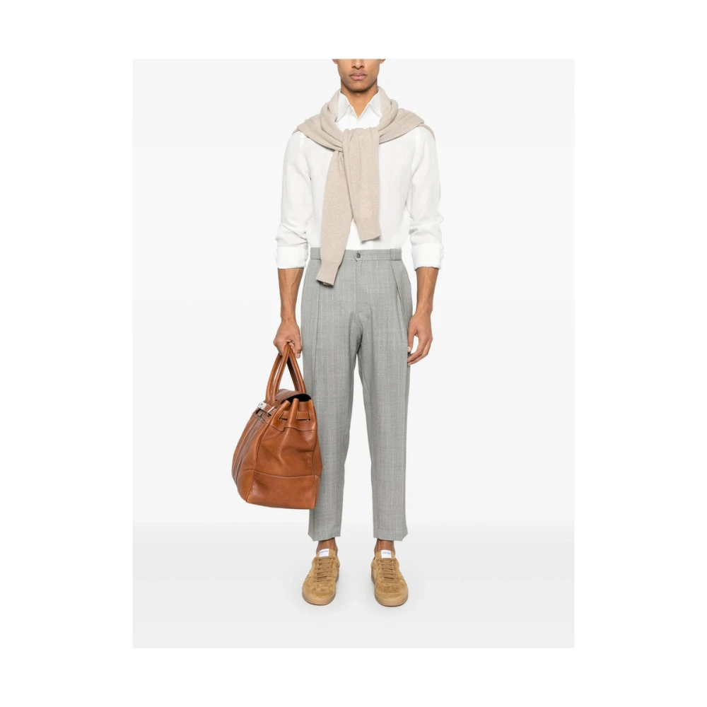Briglia Lichtgrijze Geknoopte Broek met Elastische Tailleband Gray Heren