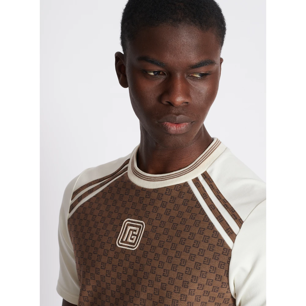 Balmain Retro PB ini onogra t-shirt Brown Heren