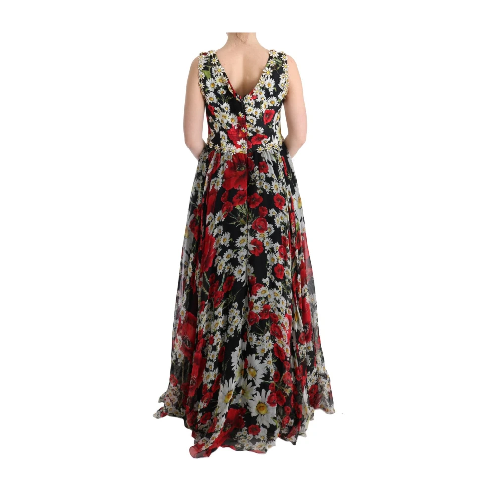 Dolce & Gabbana Bloemen Maxi Jurk met Zonnebloemprint Multicolor Dames