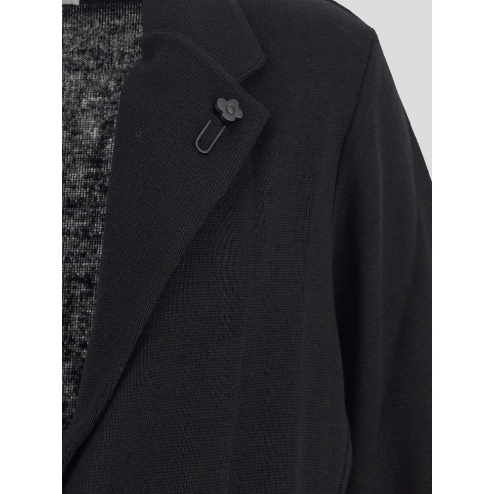 Lardini Klassieke Gebreide Blazer van Virgin Wool Black Heren
