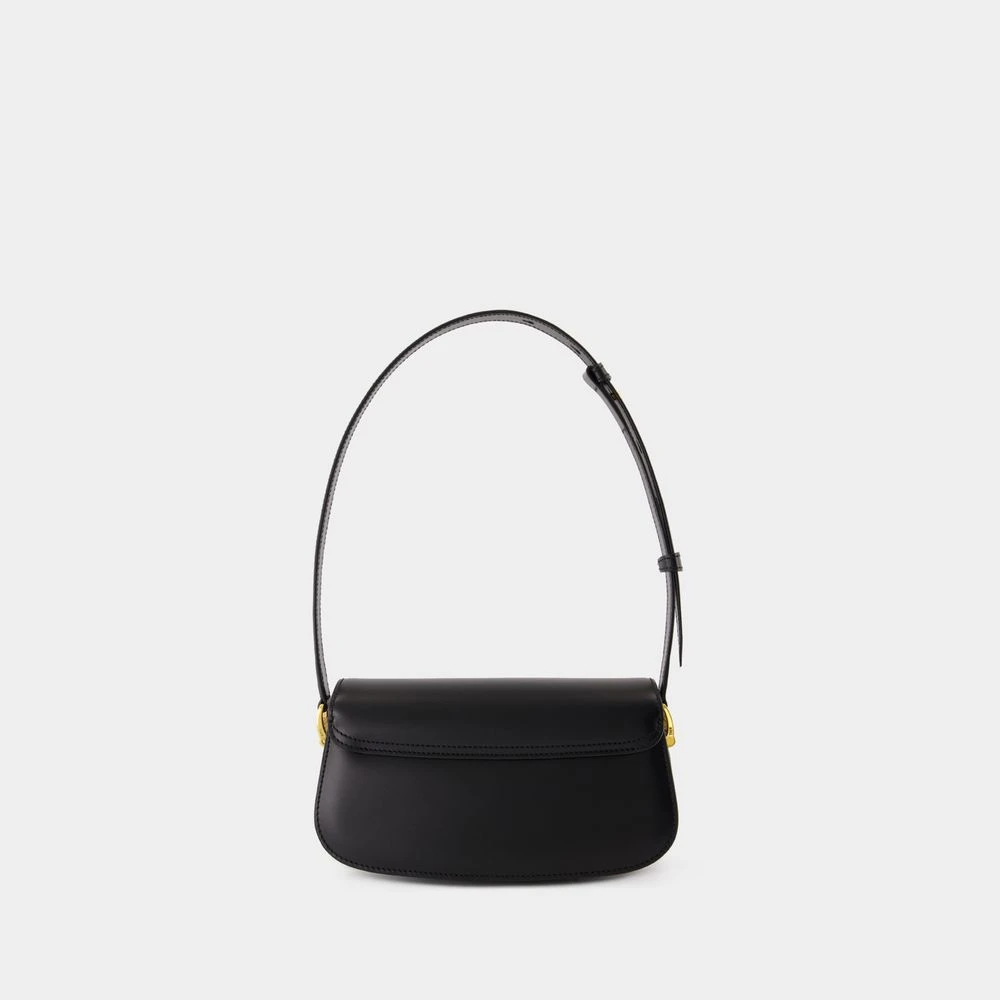 Ami Paris Zwarte leren schoudertas Parijs Black Dames