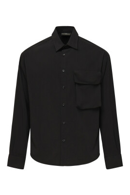 black-short-sleeve-button-shirt