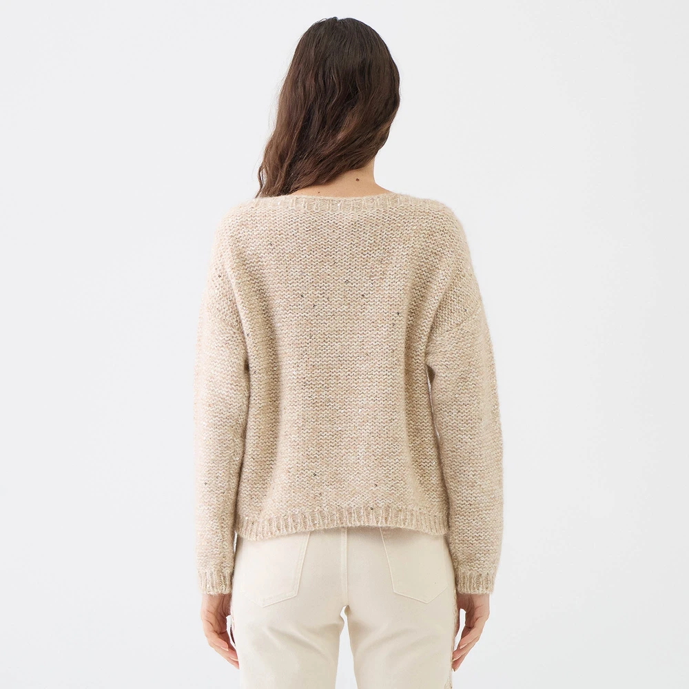 Ermanno Scervino Alpaca Pailletten Trui Beige Dames