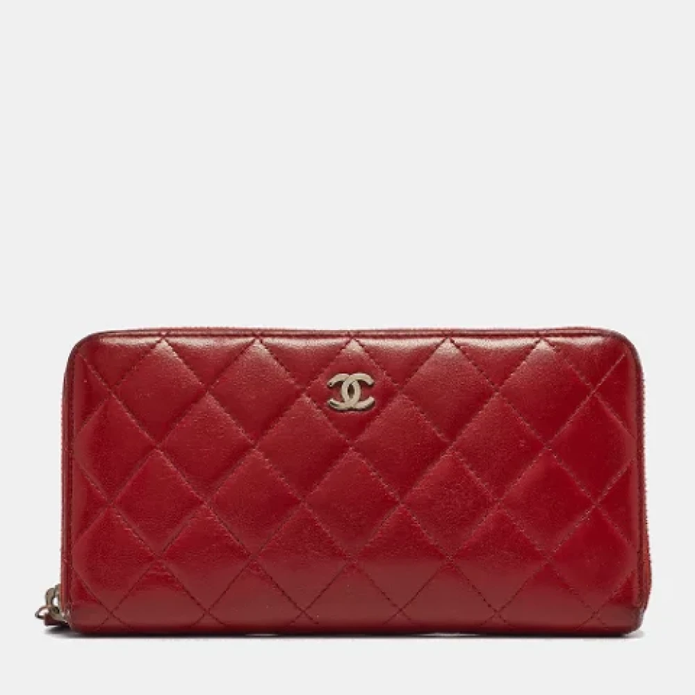 Chanel Vintage Pre-owned Leather wallets Red Dames