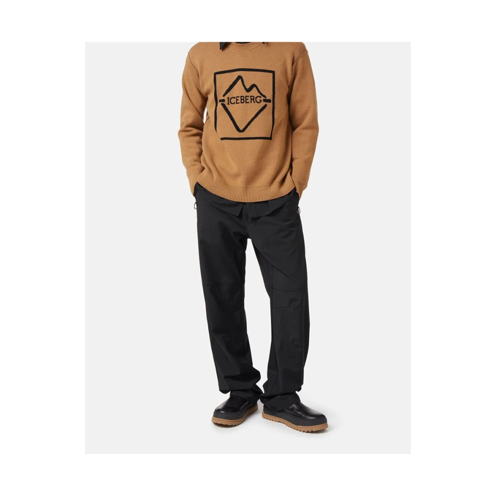 Iceberg Trui met ronde hals van wolmix Brown Heren