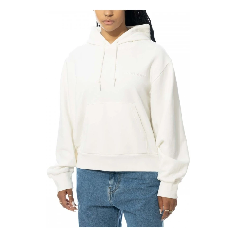 Carhartt WIP W´hooded Akron Was Hoodie White Dames