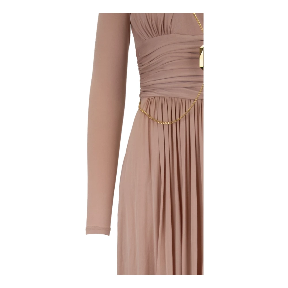 Elisabetta Franchi Jurk met lange mouwen en boothals Pink Dames