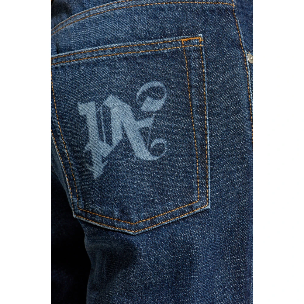 Palm Angels Tapered Leg Jeans Blue Heren