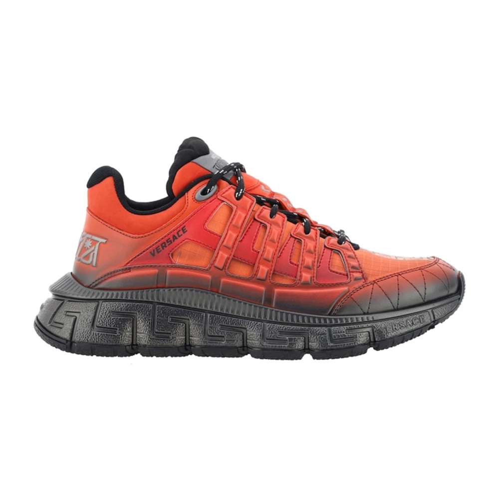 Versace Men's Orange Sneakers, 5 Uk, Trainers Aw20 Fabric Rubber