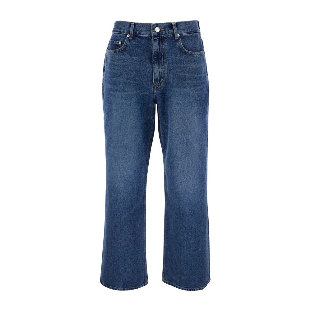 Dunst Blå Denim Five Pocket Jeans med Logo Patch Blue, Herr