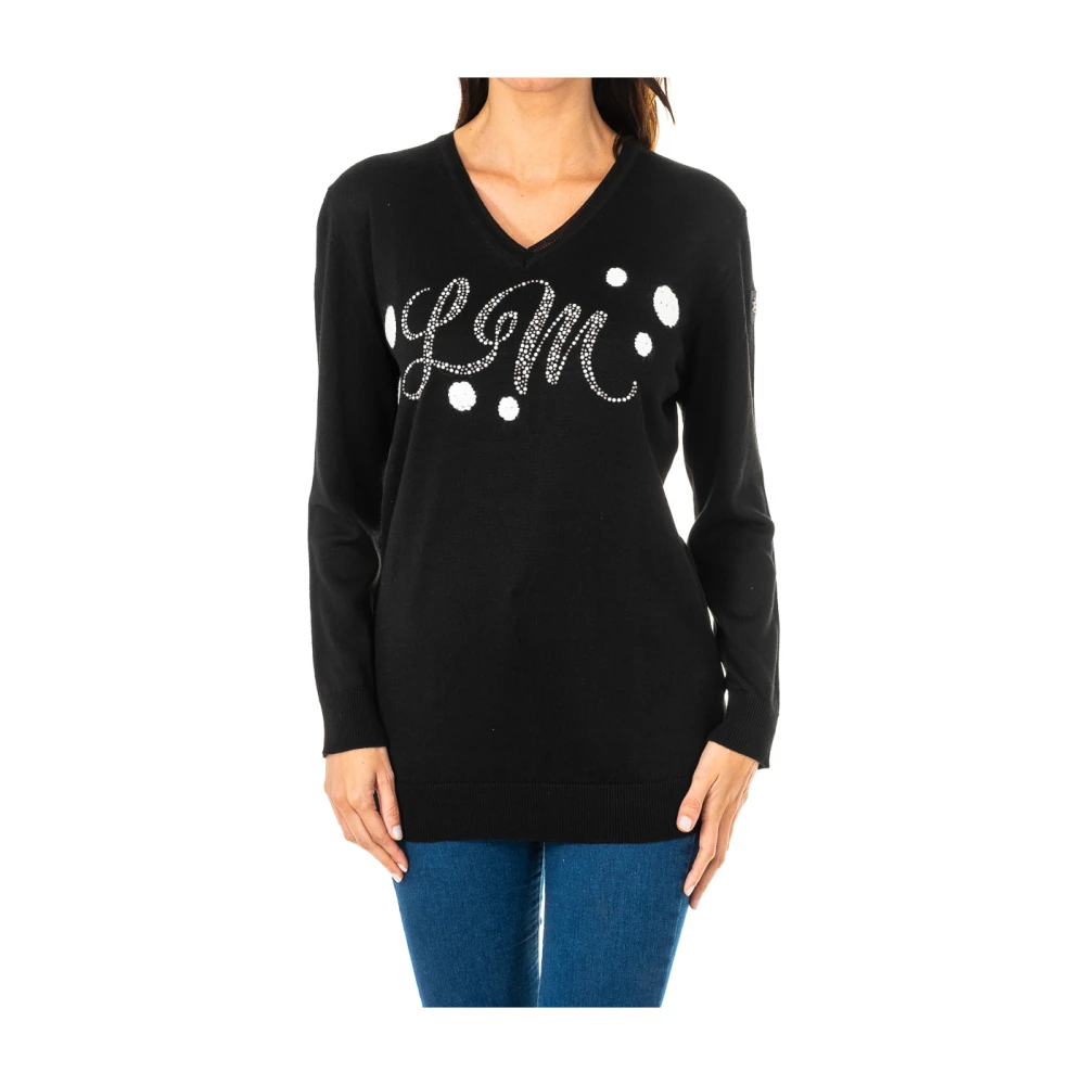 La Martina Women's Black V-Neck Knitwear