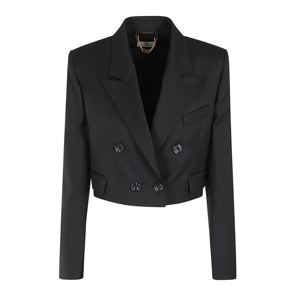 Elisabetta Franchi Stijlvolle Jas voor Vrouwen Black Dames