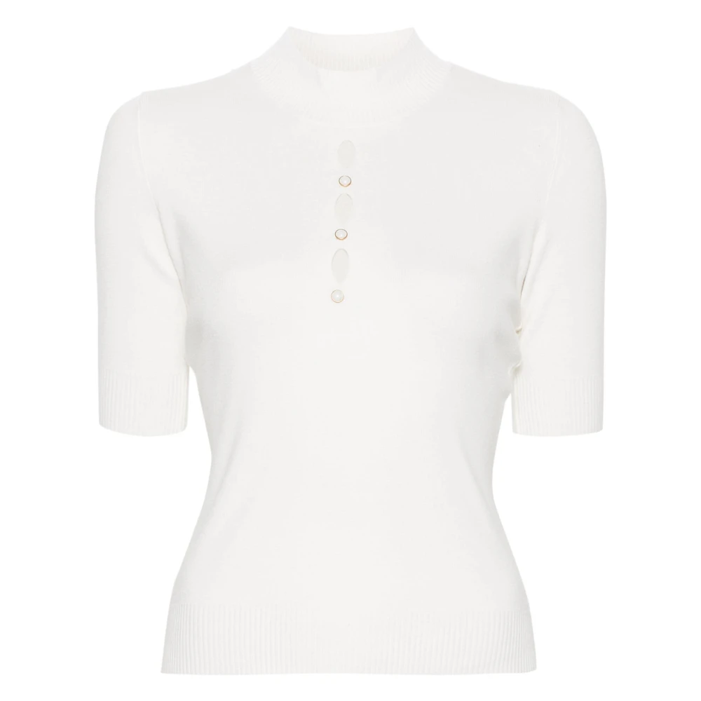 Twinset Cut-Out Studs Sweater White Dames