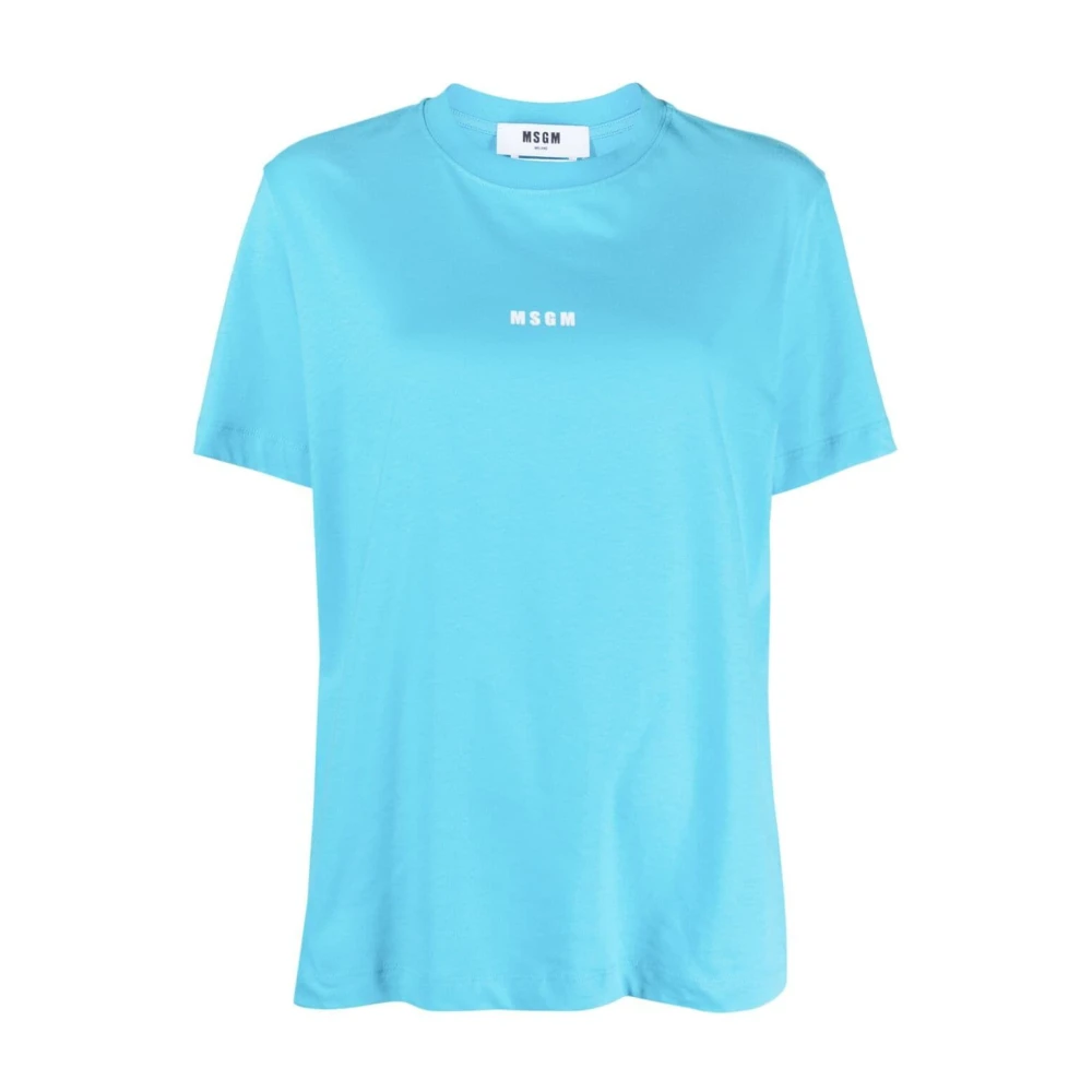 Msgm Blauw Katoenen T-Shirt Blue Dames