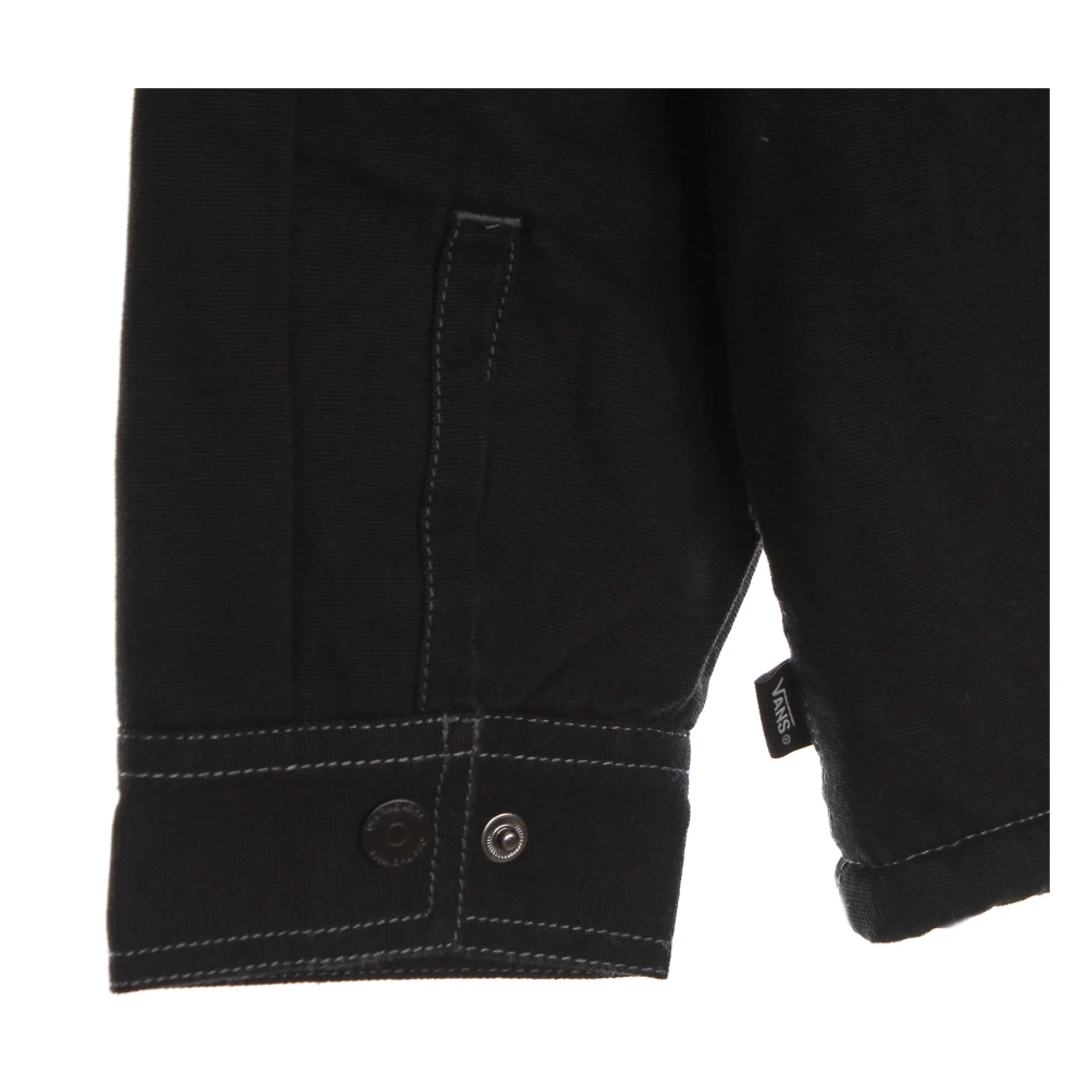 Vans Canvas Workwear Jacket met Sherpa Kraag Black Heren