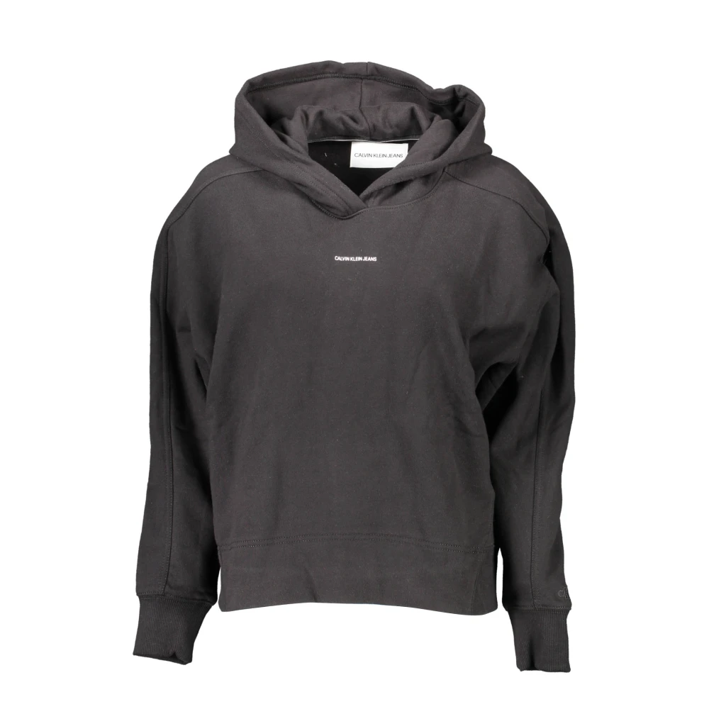 Calvin Klein Womens Black Hoodies Hoodie With Print And Embroidery Large | Miinto