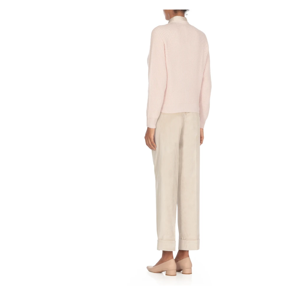 PESERICO Roze Kasjmier Vest V-hals Trui Pink Dames