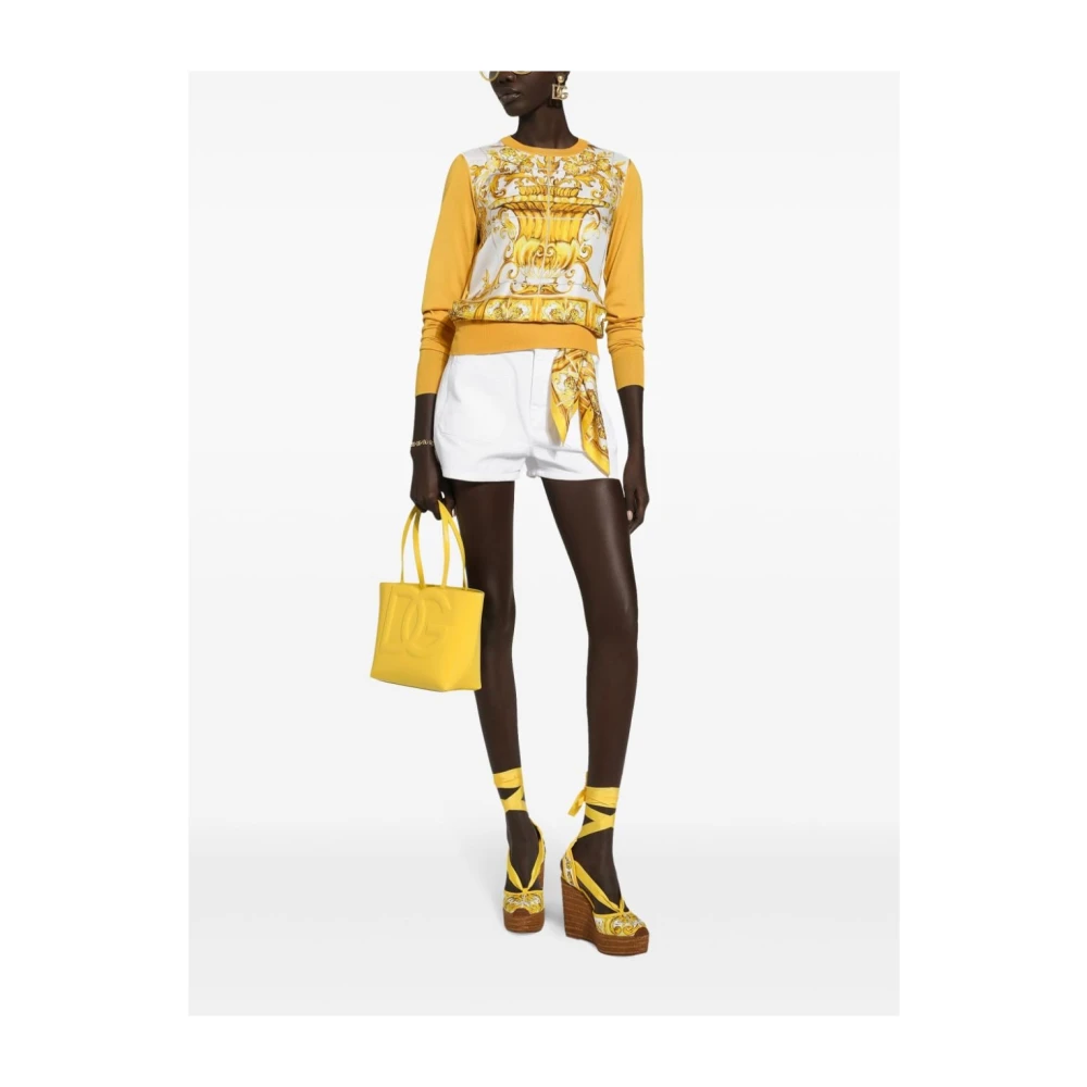 Dolce & Gabbana Witte Katoenen Shorts met Zakken White Dames