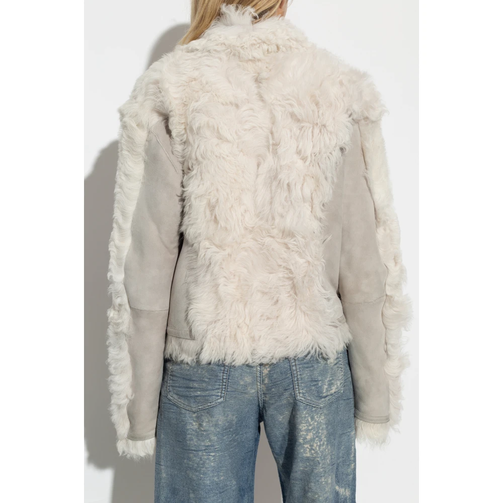 Diesel Leren jas L-Aurel Gray Dames