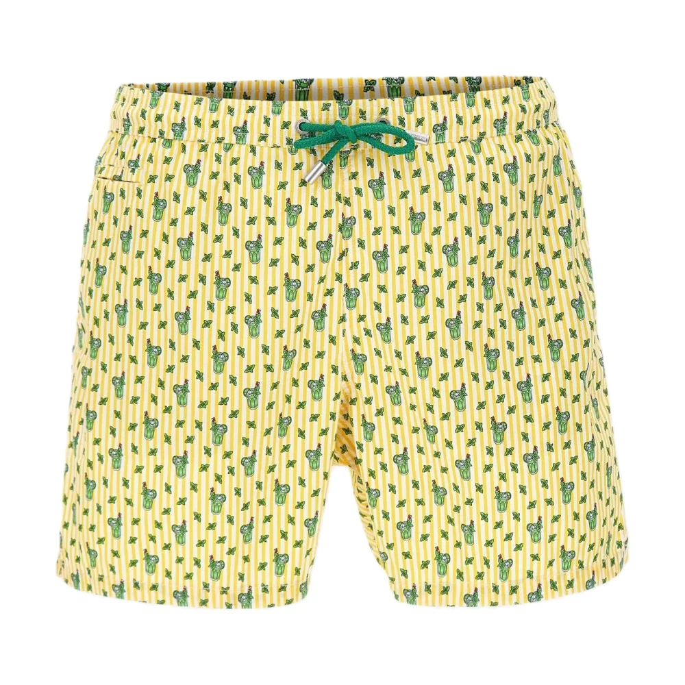 Mc2 Saint Barth Yellow Beachwear, Male, M, Lighting Micro Stretch Ultralight Swimsuit