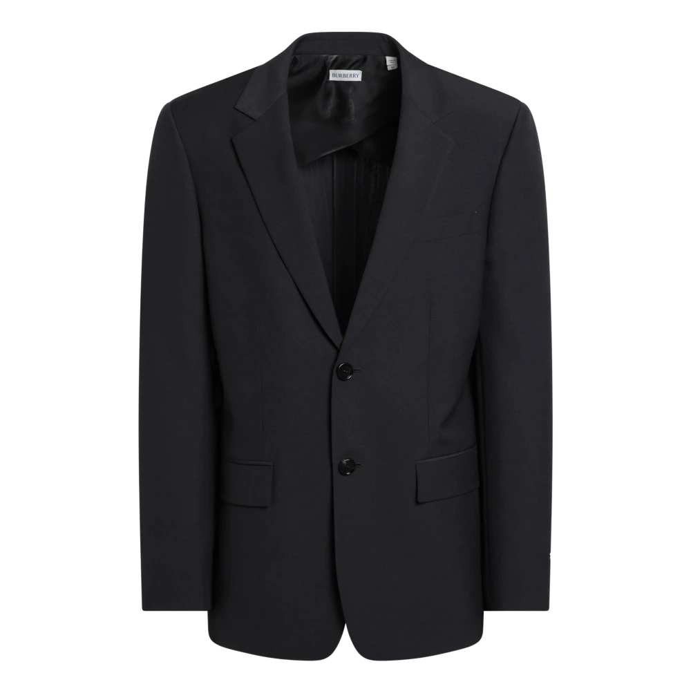 Burberry Single-Breasted Jas Blue Heren
