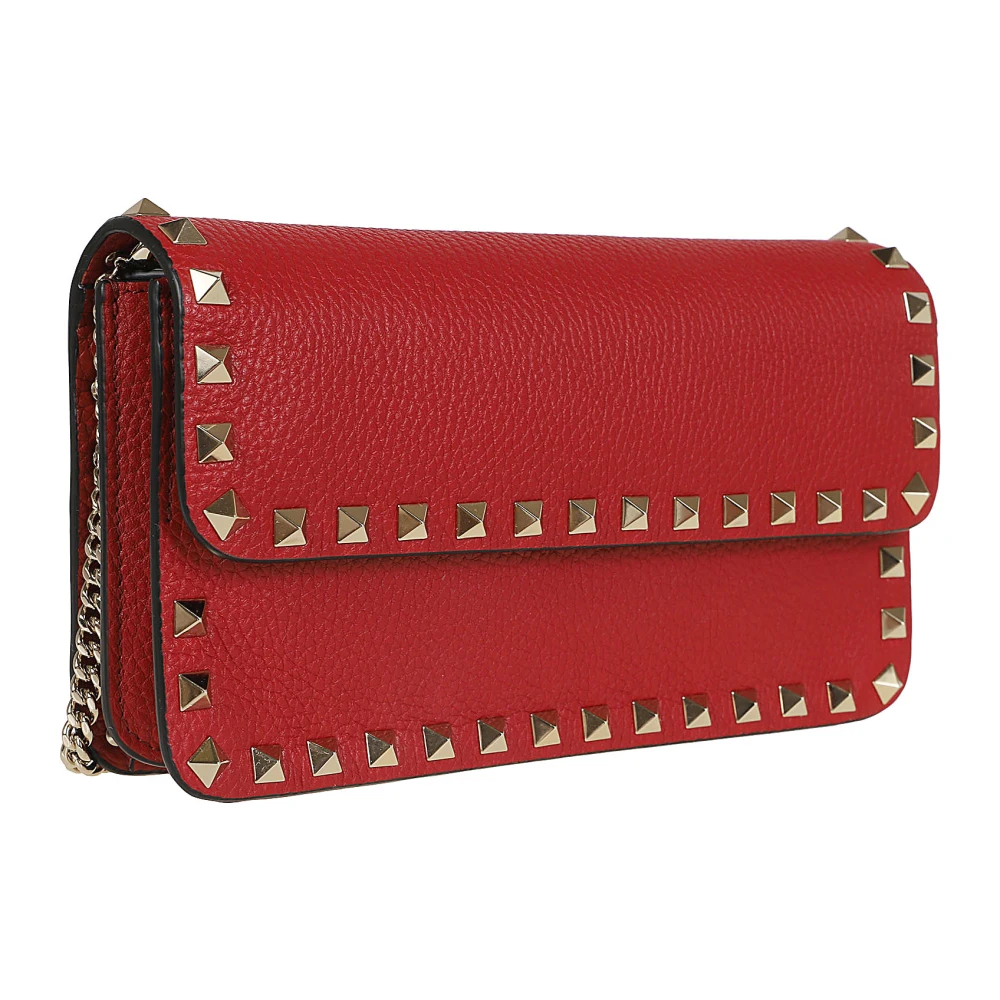 Valentino Garavani Platinum Rockstud Portemonnee met Band Red Dames