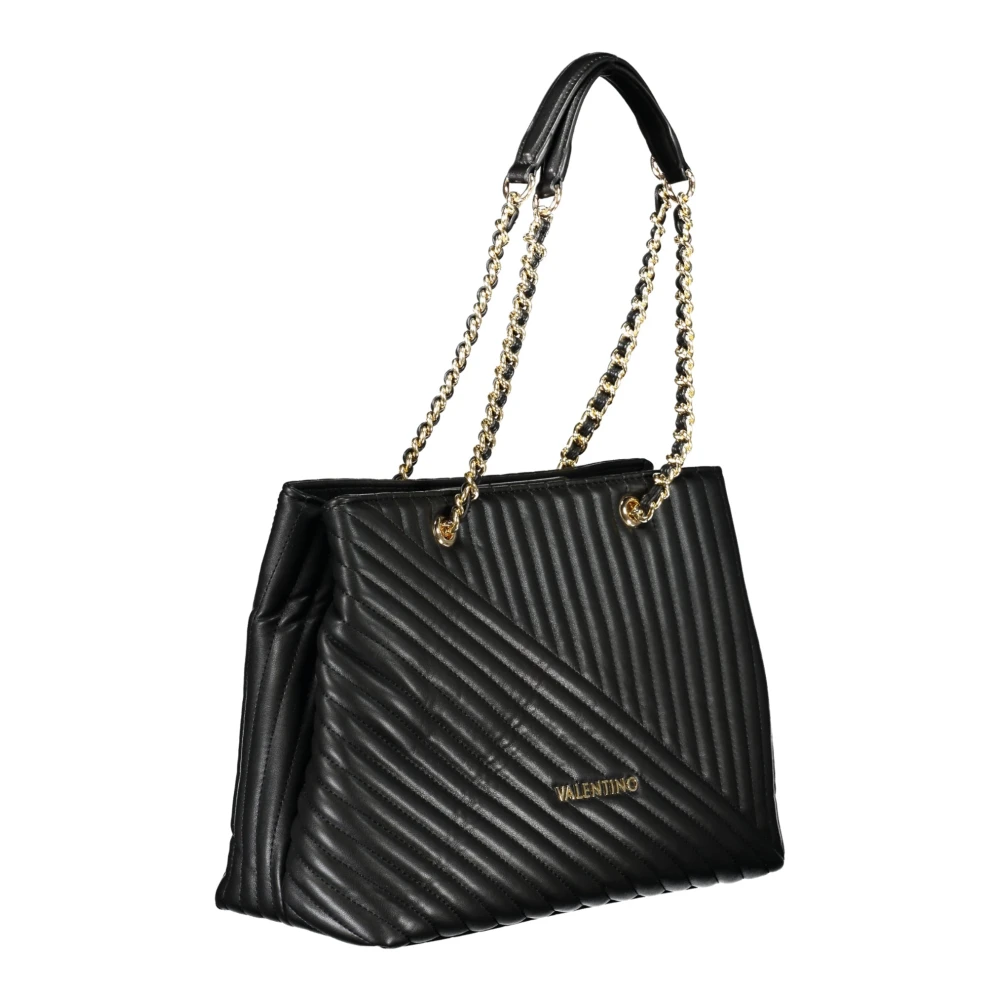 Valentino by Mario Valentino Zwarte Schoudertas met Ketting en Rits Black Dames
