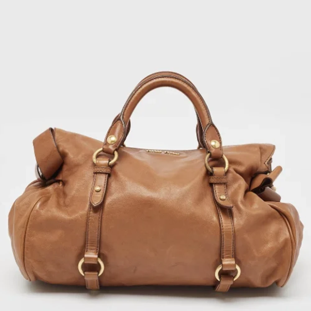 Miu Pre-owned Leather travel-bags Brown Dames