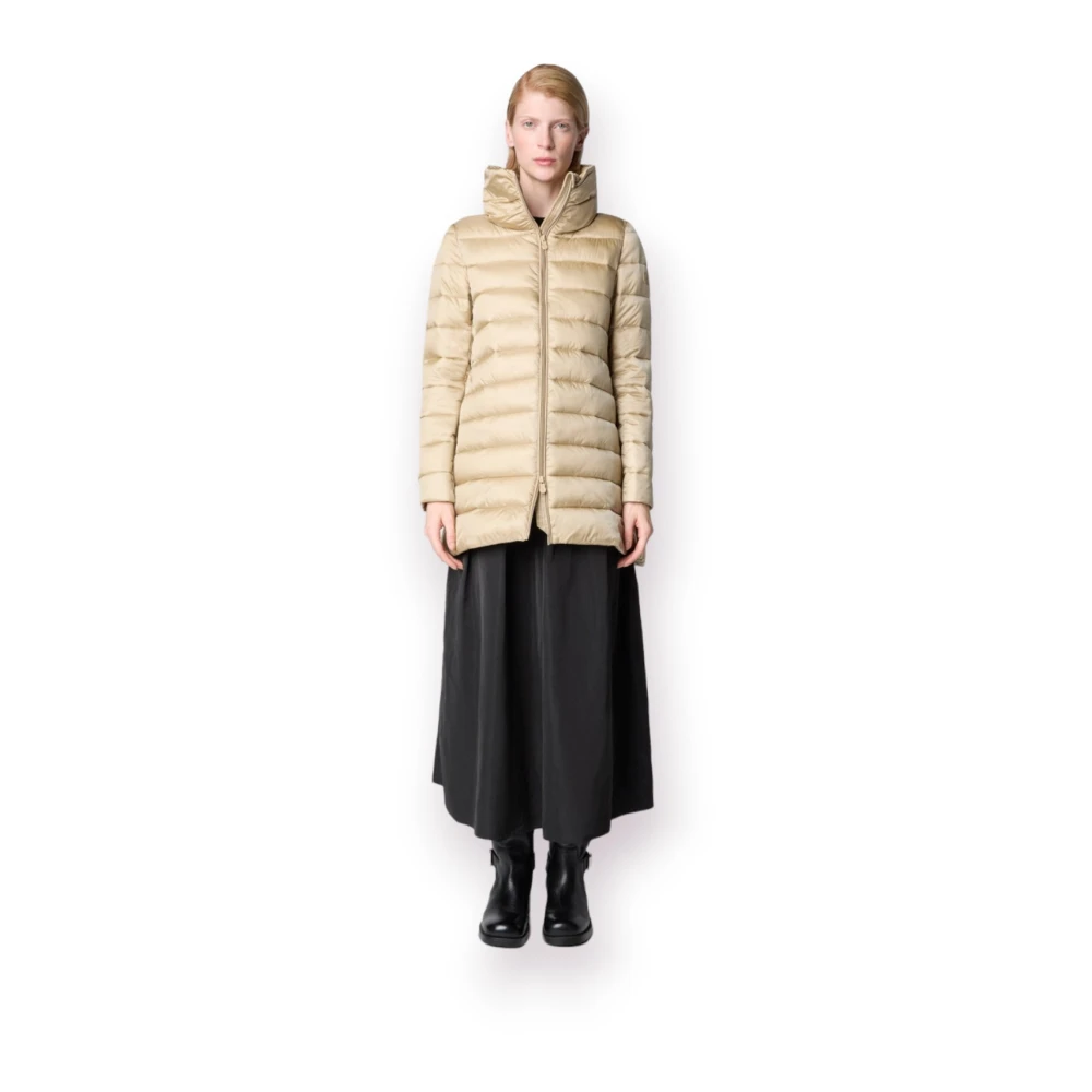 Save The Duck Puffer en Parka Jas Beige Dames