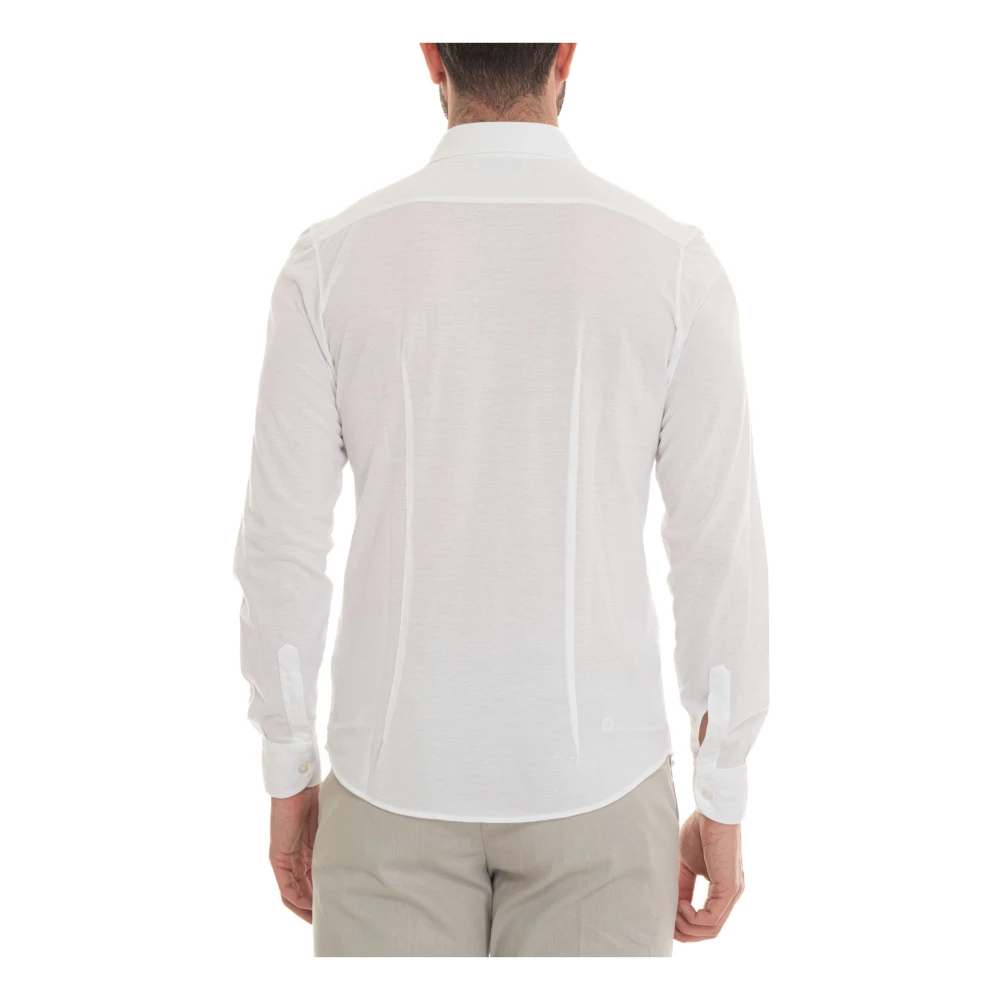 Gran Sasso Gestructureerd Polo Shirt met Franse Hals White Heren