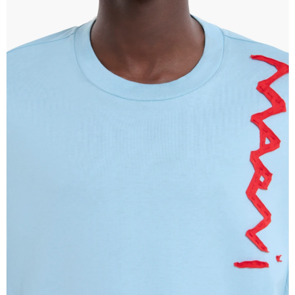 Marni Blauw letterapplicatie longsleeve T-shirt Blue Heren