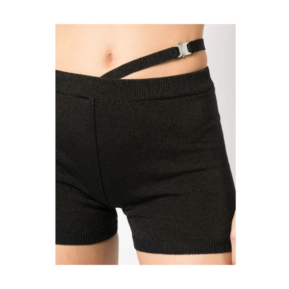 1017 Alyx 9SM Zwarte gebreide shorts met geribbelde tailleband Black Dames