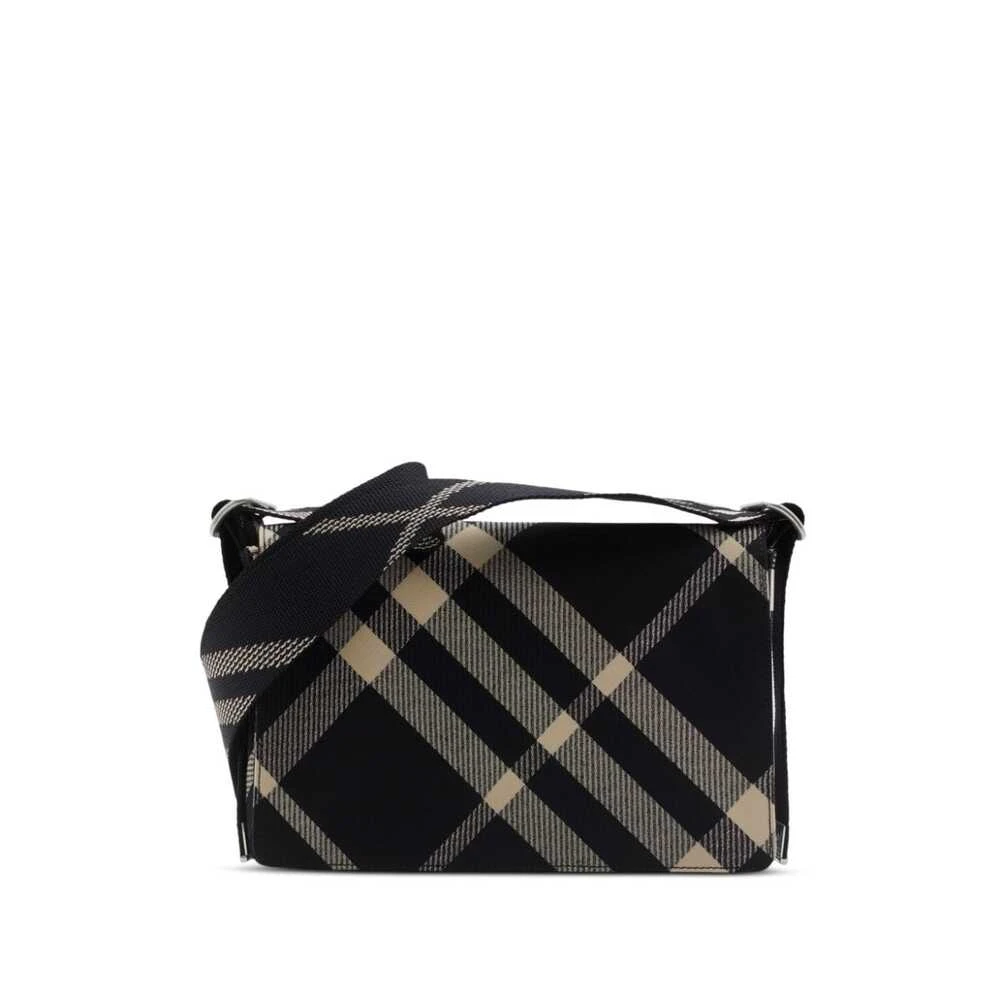 Burberry Zwart Beige Ruitpatroon Heuptas Black Heren