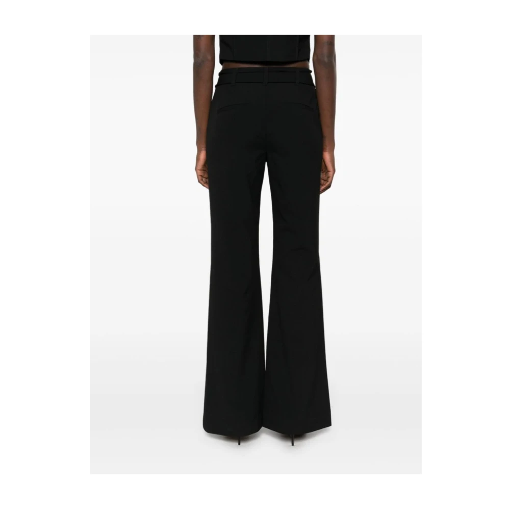 Rotate Birger Christensen High Waisted Wide Rose Trousers Black Dames