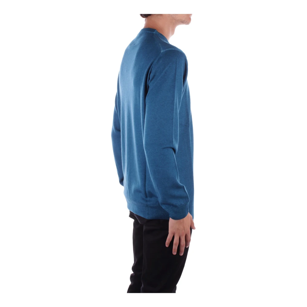 Woolrich Turquoise Logo Front Sweater Blue Heren