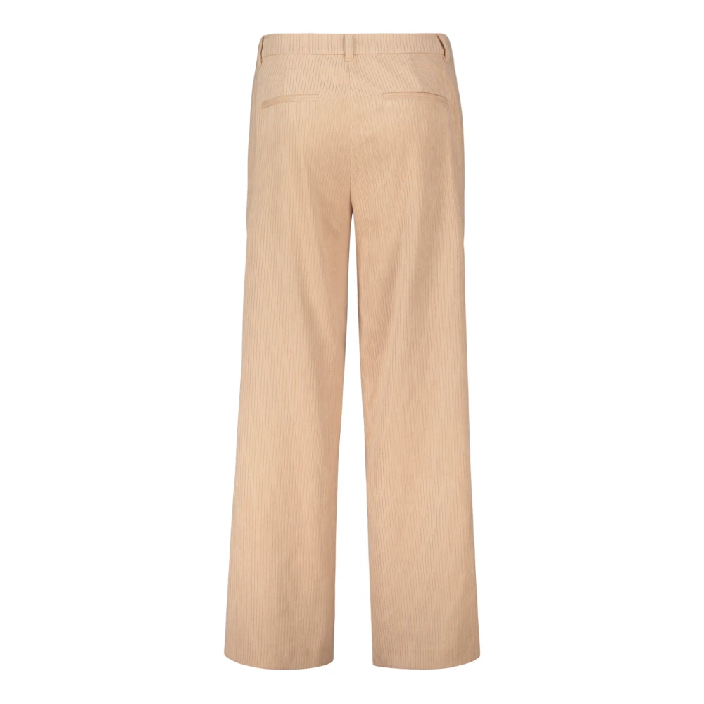 Betty & Co Gestreepte pantalon met zakken Beige Dames