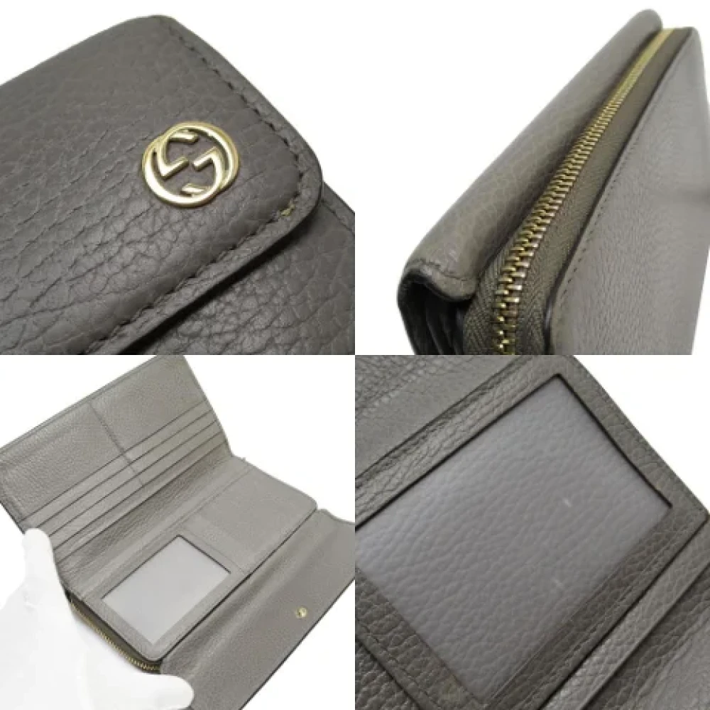 Gucci Vintage Pre-owned Leather wallets Gray Dames