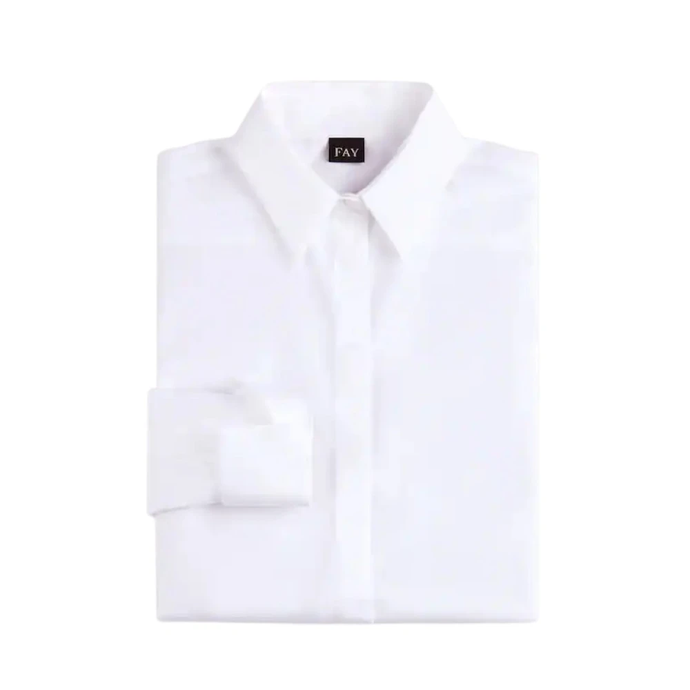 Fay Women's White Stretch Poplin Shirt - Shirts - S - Blouses & Shirts