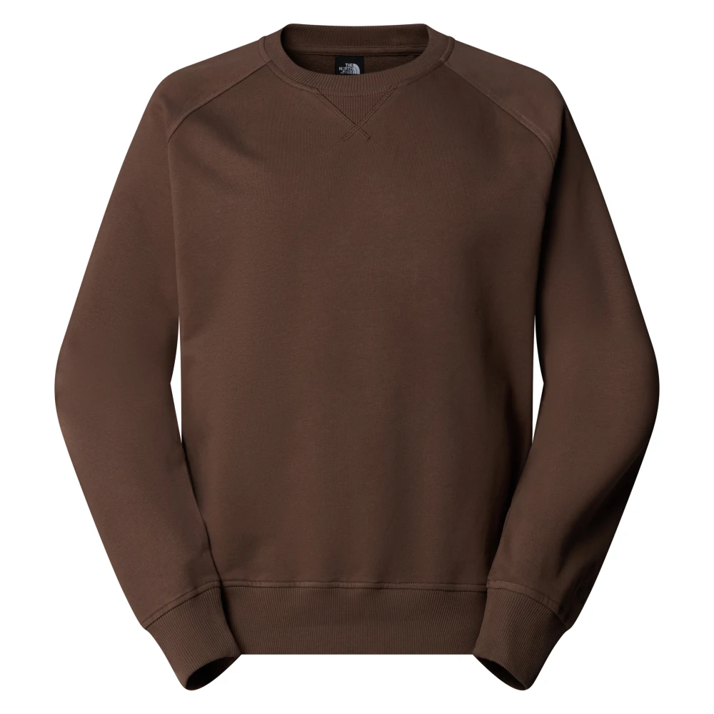 The North Face Men's Brown Long Sleeve Training Tops, S, Graphic Crewneck Sweatshirt With Embroidered Back