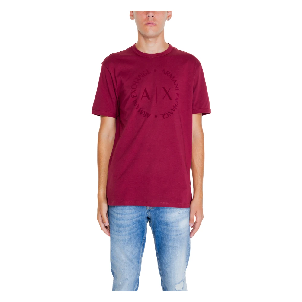 Armani Exchange T-shirt met ronde hals van katoen Red Heren