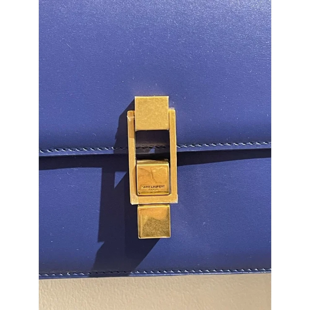 Saint Laurent Vintage Pre-owned Leather handbags Blue Dames