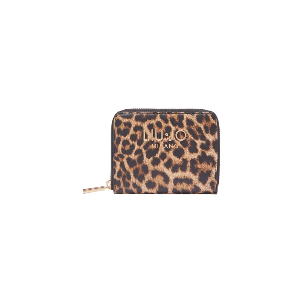 Liu Jo Vrouw Bruin Accessoires Dames, One Size, Leopard Pattern Zip Wallet