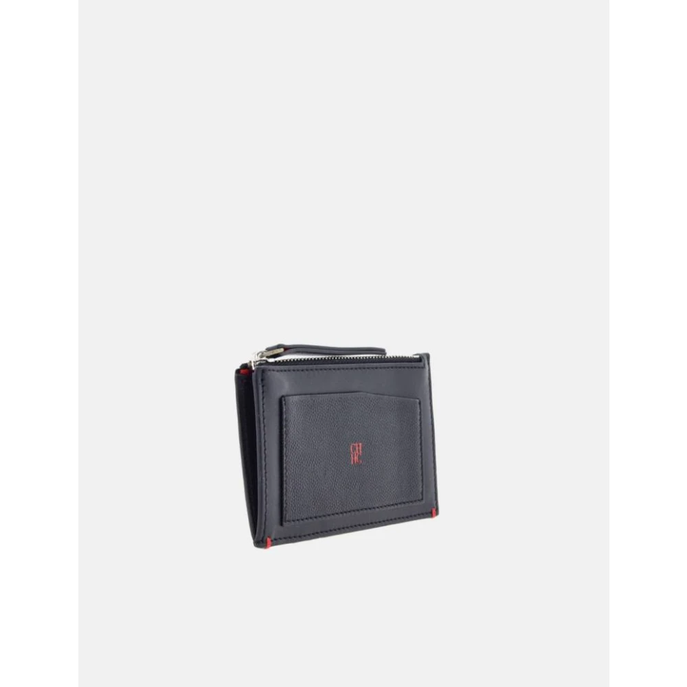 Carolina Herrera Zwarte CH Rode Editors Kaarthouder Black Dames