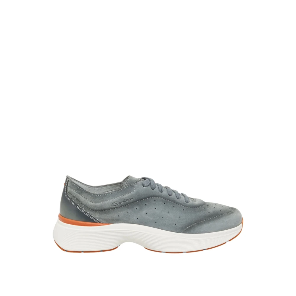Santoni Men's Gray Easy Bounce Sneaker - Sneakers - 8 1/2 Uk - Shoes