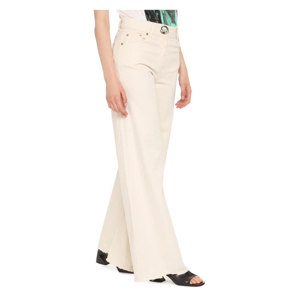 Mother of Pearl Chloe Wide-Leg Jeans met Versierde Knoopsluiting Beige Dames