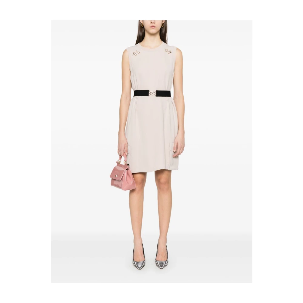 Liu Jo Beige Jurk met Oogjesdetail Beige Dames