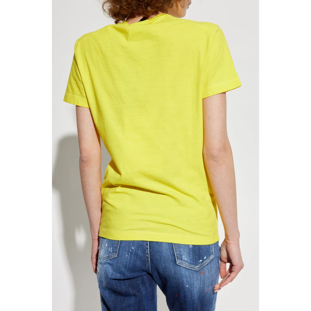 Dsquared2 Bedrukt T-shirt Yellow Dames