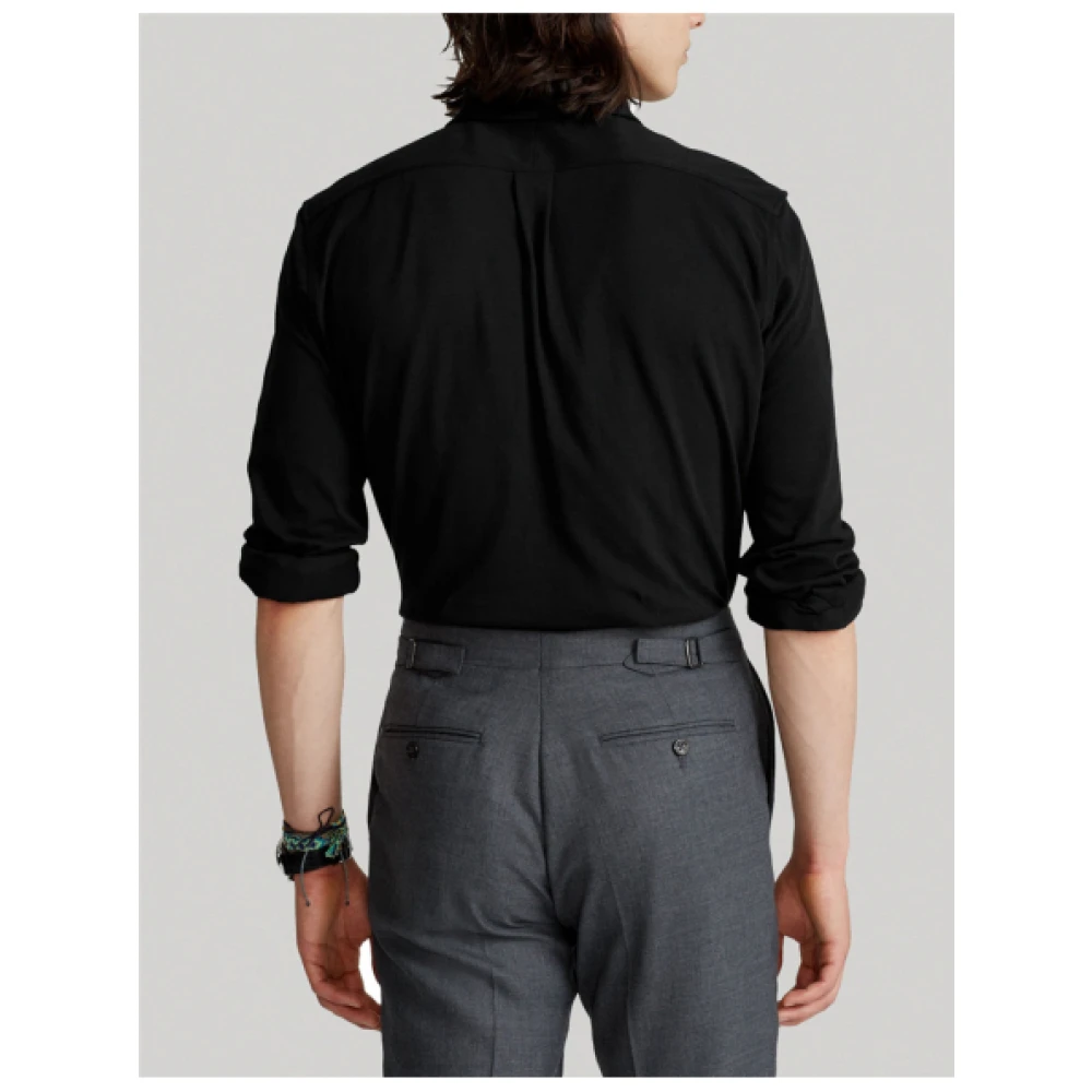 Polo Ralph Lauren Fijne Piqué Katoenen Overhemd Black Heren